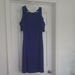 MSK Blue Sleeveless Cold Shoulder Cocktail Dress